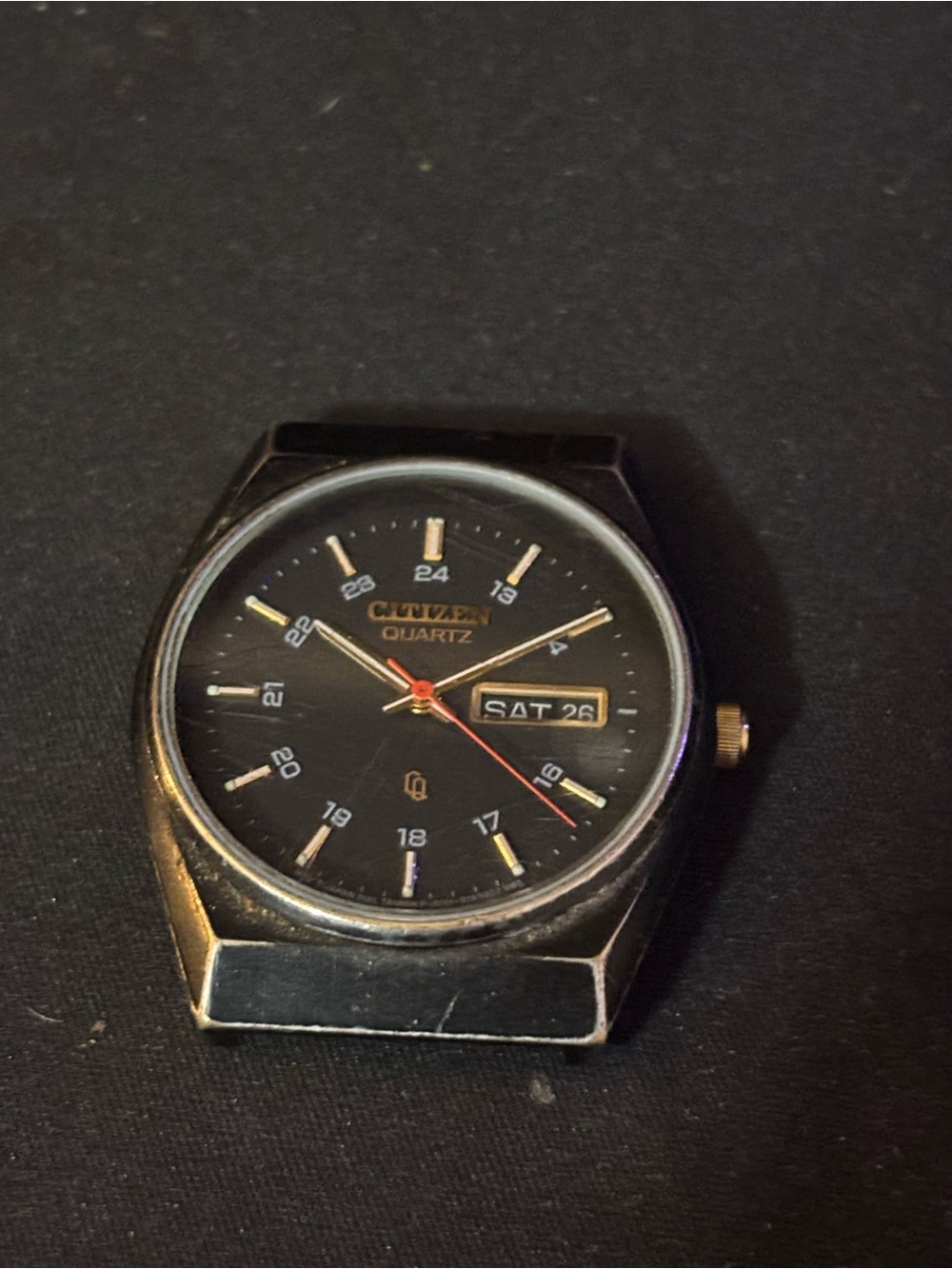 Vintage Citizen Black Dial Quartz 24hrIndex Day/Date